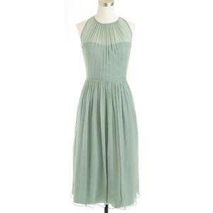 J.Crew Green Dusty Shale Silk Dress Size 0